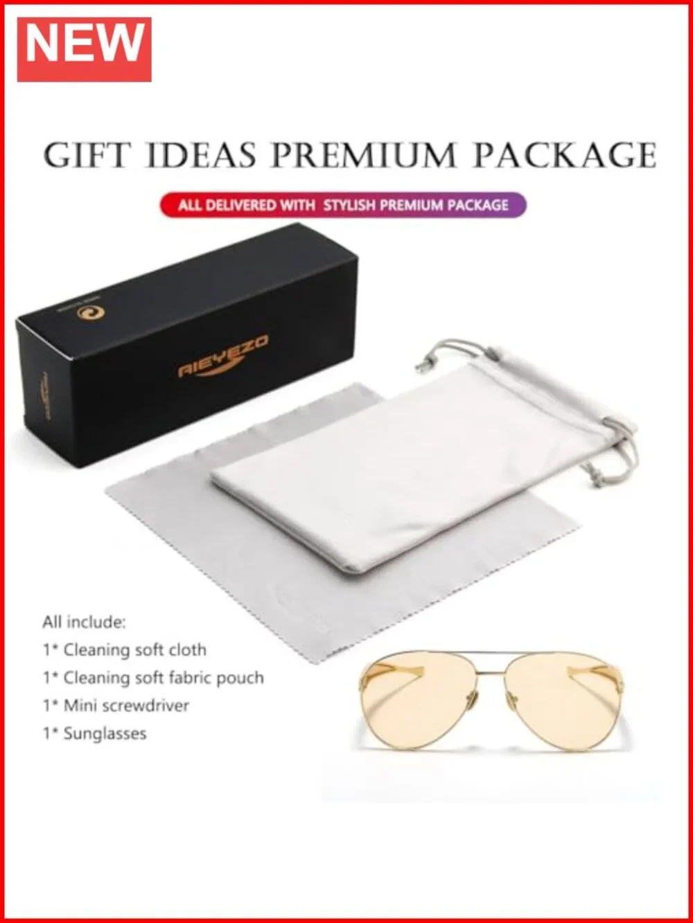 Gold Oversized Aviator Sunglasses UV400 Protection Thick Frame Pilot Shades